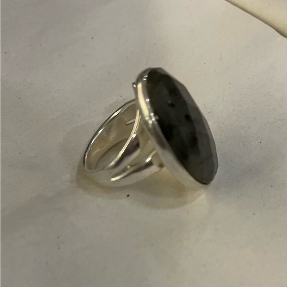 Crocodile Jasper Ring with silver adjustable setting - Picture 5 of 6